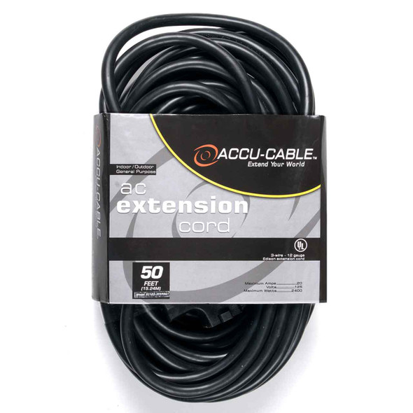 Accu-Cable Extension cable with Threefer End - 12 Gauge 50 ft