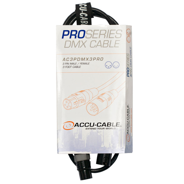 Accu-Cable 3-Pin DMX Pro Cable 3 ft