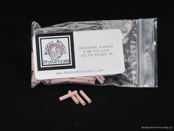 Hellerman Sleeves 2 mm diameter PINK H20X20, Bag of 100