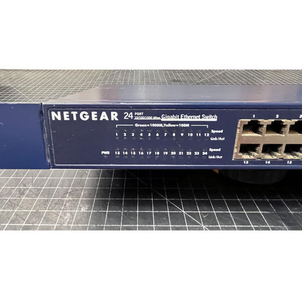 NetGear 24 Port Gigabit Ethernet Switch closeup