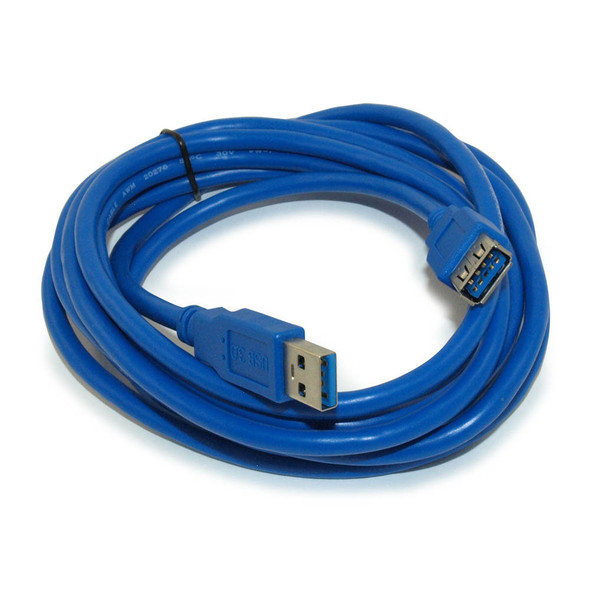 USB A 3.2 Male to USB A 3.2 Female - 10 ft Blue