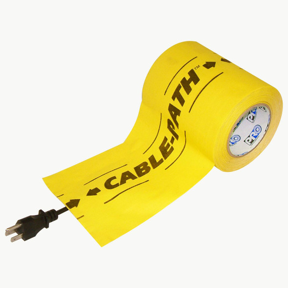 Pro Gaff Cable Path Tunnel Gaff Tape 6" x 30 yd Yellow with Text