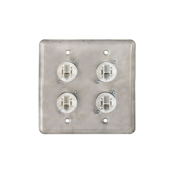 Quad Wall Plate with 4 powerCON Grey/B Connectors back