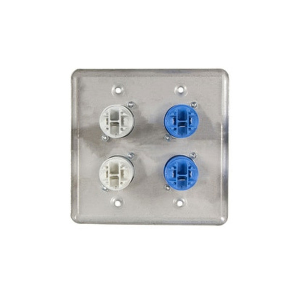 Quad Wall Plate with 2 powerCON Blue/A and 2 Grey/B Connectors back