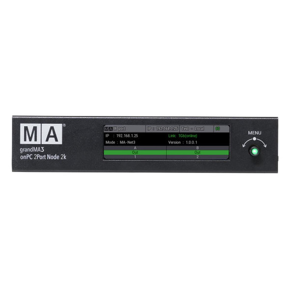 MA Lighting grandMA3 onPC 2Port Node 2K PoE front