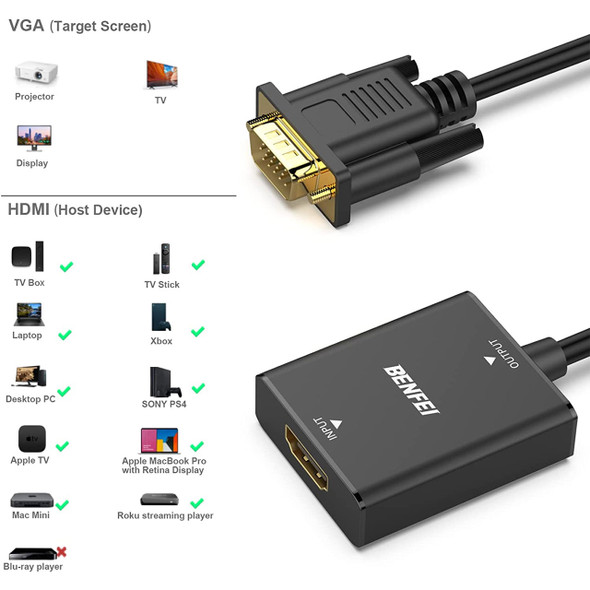 HDMI Male to VGA Female Adapter