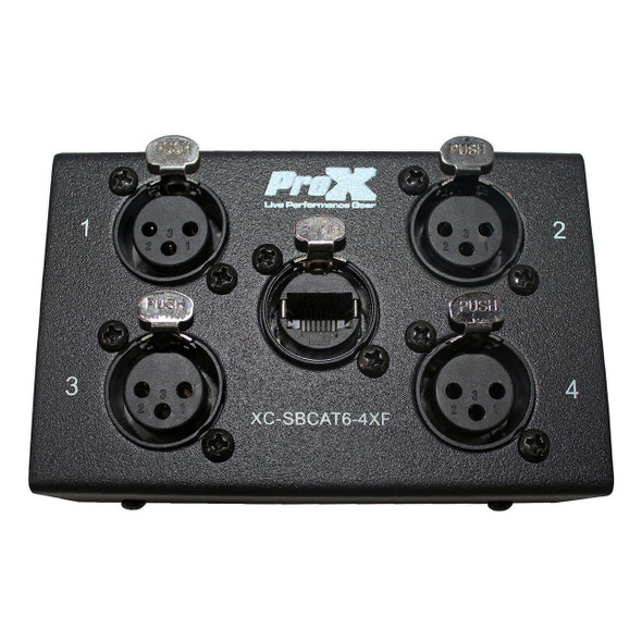 ProX 4-Channel CAT6 Audio Snake Box to XLR Female