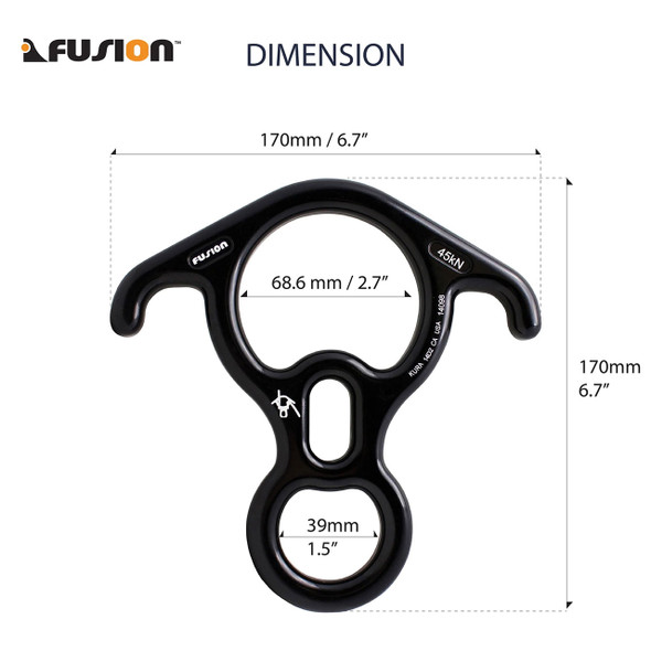 Fusion Terminal 8 Descender dimensions