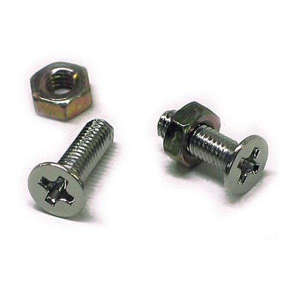 D-Style Panel Jack Screws with Nuts, Silver