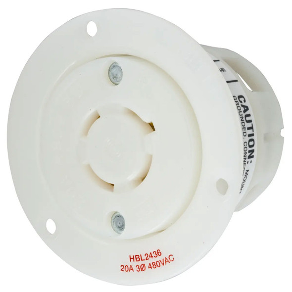 Hubbell HBL2436 Twist Locking Flanged Receptacle