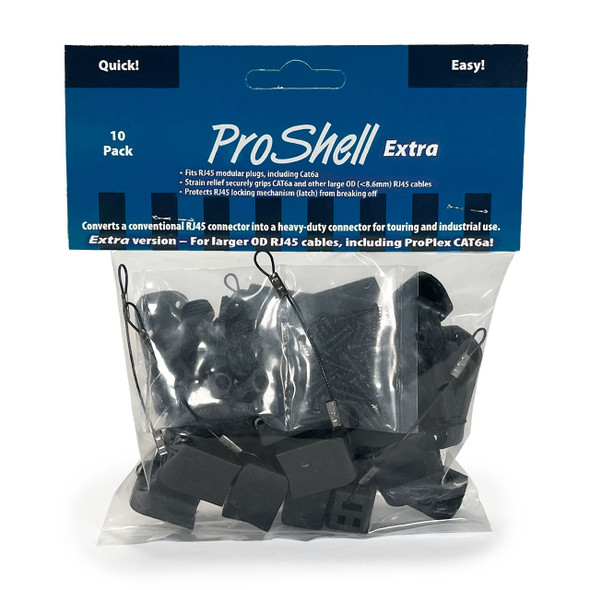 ProShell Extra RJ45 Back Shells with Caps and Tethers, pack of 10
