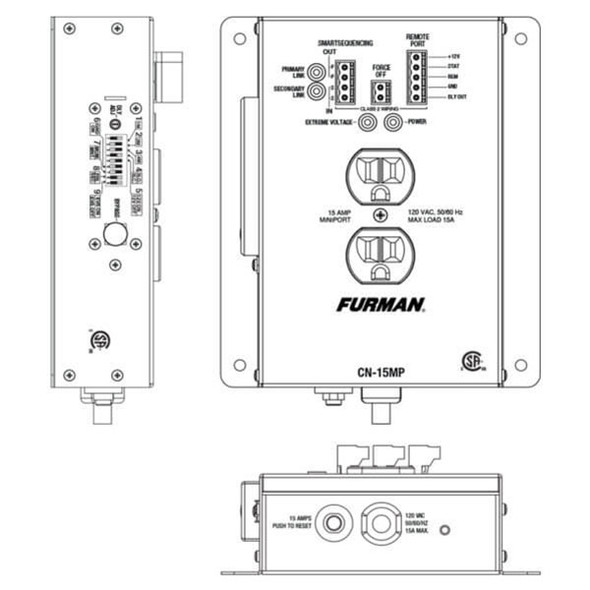 Furman CN-15MP Contractor Series 15A MiniPort diagram