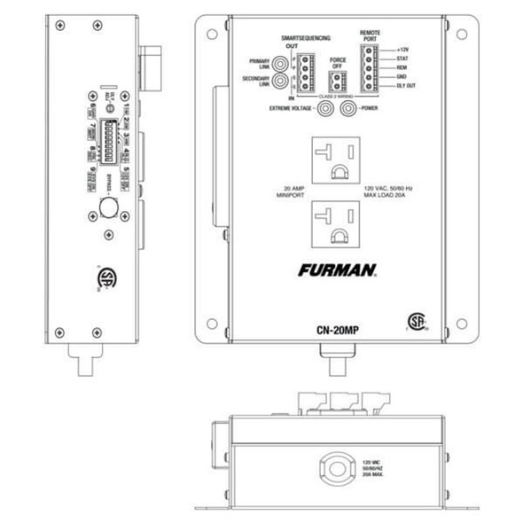 Furman CN-20MP Contractor Series 20A MiniPorts diagram