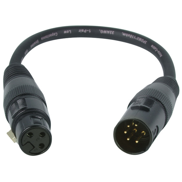 Accu-Cable 5-Pin DMX Male XLR 3-Pin Female Adapter