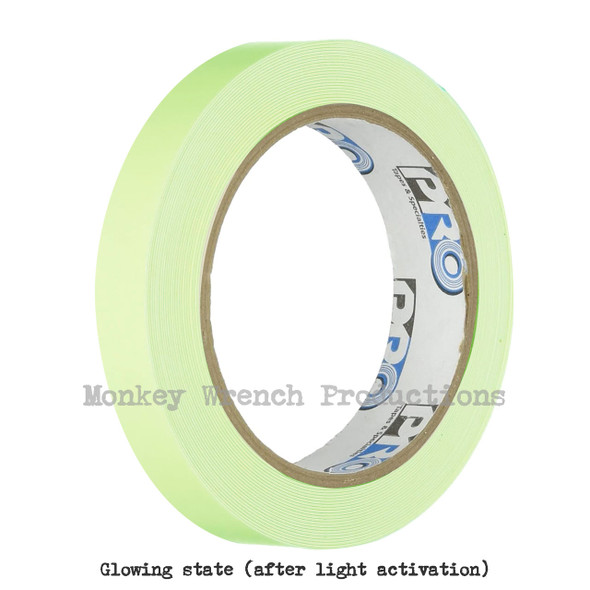 Pro-Glow Vinyl Tape 3/4 wide in glowing state