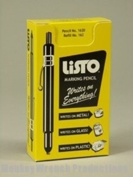 LISTO Pens - Box of 12 - Retractable Gel Markers / Grease pencils - White