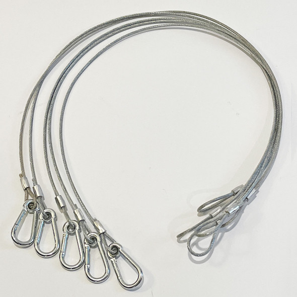 Safety Cables 27" Silver PVC Coated, Lot of 5