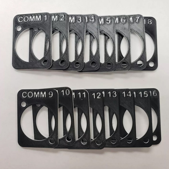 Rack Panel Labels "COMM" 1-16