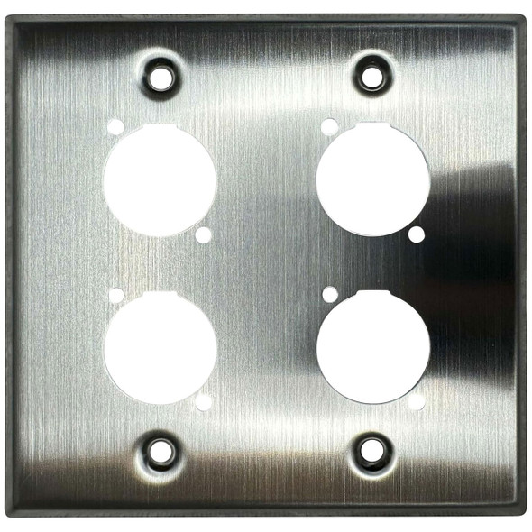 Wall Plate 2 Gang with 4 D-Size Ports