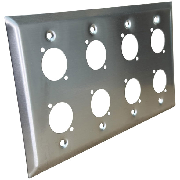Wall Plate 4 Gang with 8 D-Size Ports angle