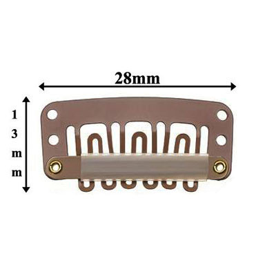 Wig Snap Clips for Wireless Mics, Light Brown 28mm (24 pack)
