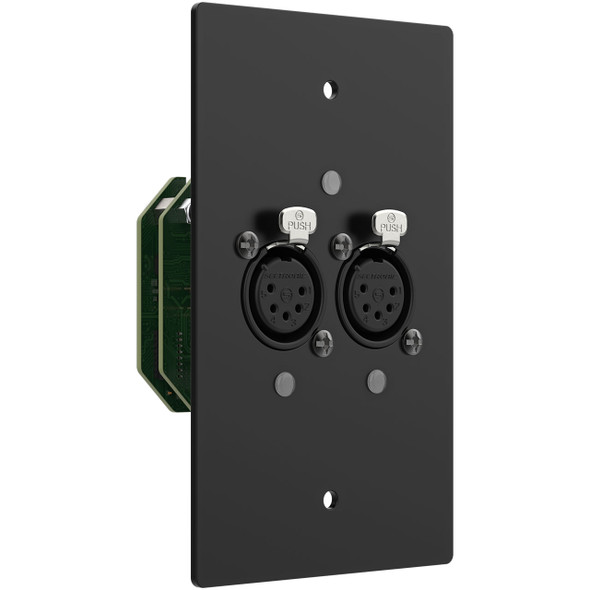 GeNetix 2-Port Wall Mount Female Node black right