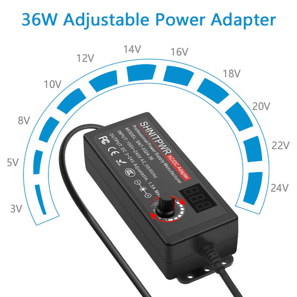 AC/DC Adapter 36W 3V-24V