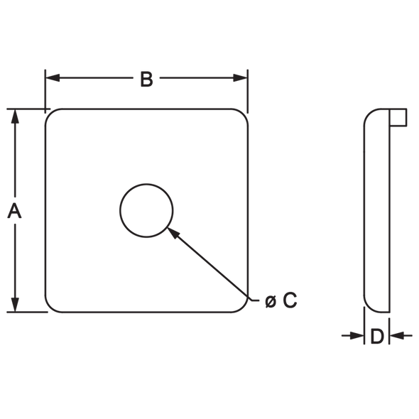 End Cap with Push-In Fastener dimensions