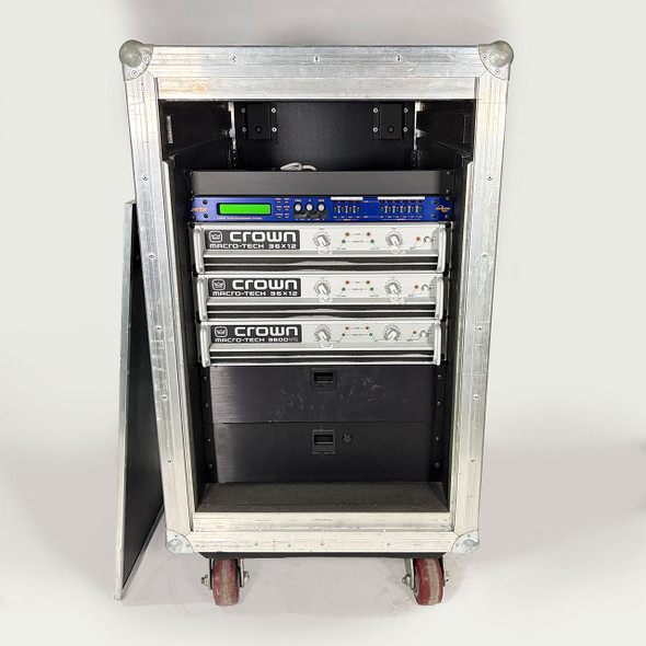 Crown Amplifier Kit in ATA Rack Case front