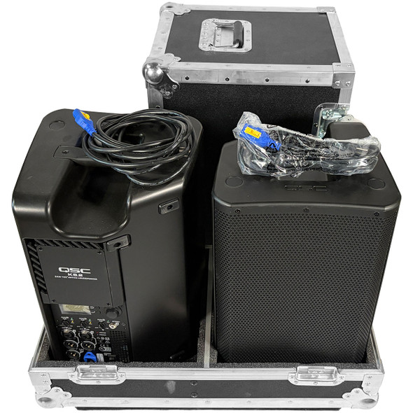 QSC K8.2 Set of 2 8-inch 2-way Speakers with ATA Case