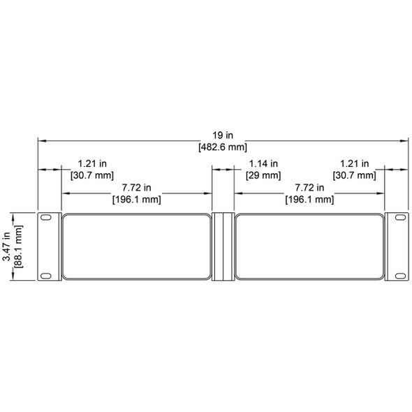 ProPlex 2U Rackmount Kit Small Dual dimensions