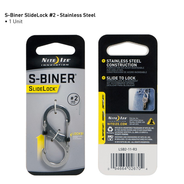 Nite Ize S-Biner Slide-Lock #2 Stainless Steel