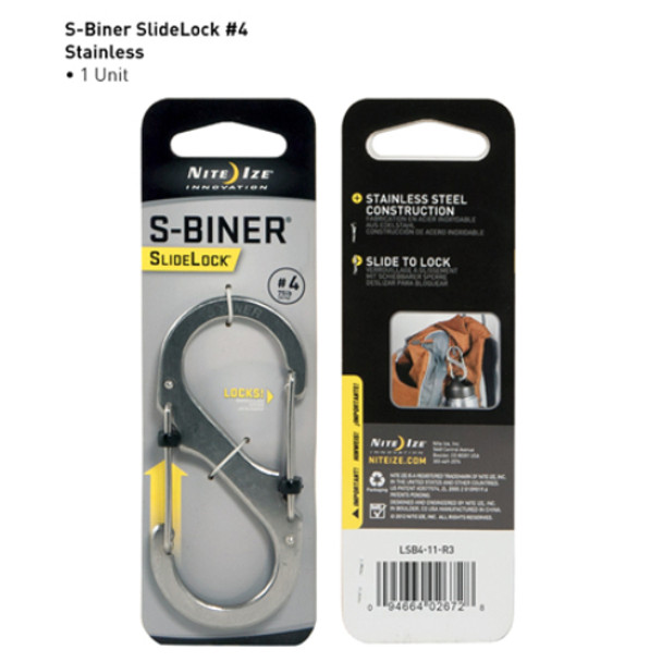 Nite Ize S-Biner Slide-Lock #4 Stainless Steel