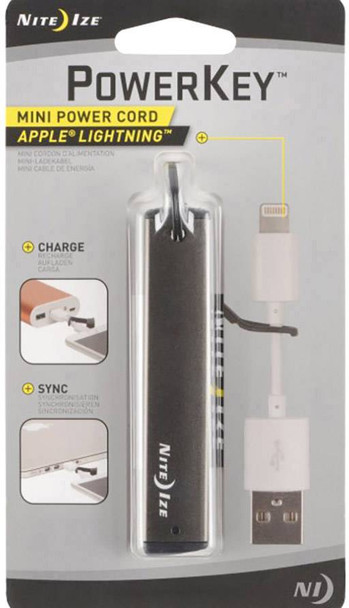 Nite Ize PowerKey Mini Powercord Apple Lightning - Smoke