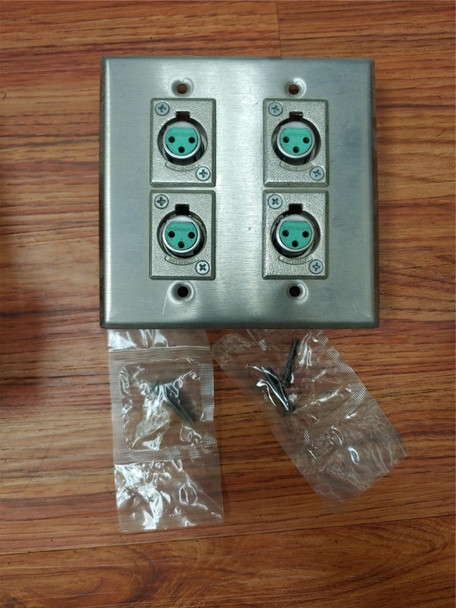 Rapco Double Gang Wallplate with (4) XLR 3-Pin Receptacles