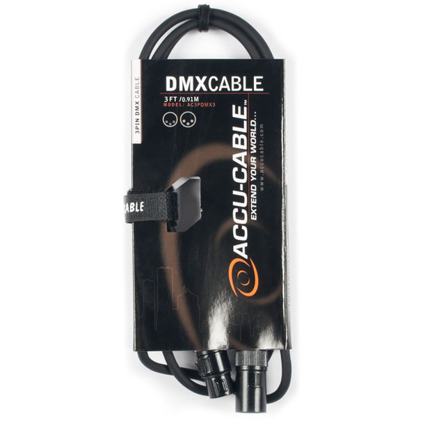 Accu-Cable 3-Pin DMX Cable 3 ft