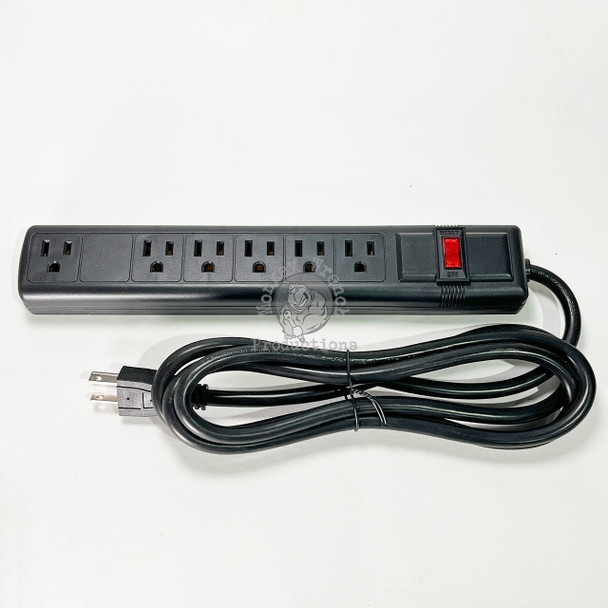 Century Power Strip 6 Outlets with 6 ft Cord - Black