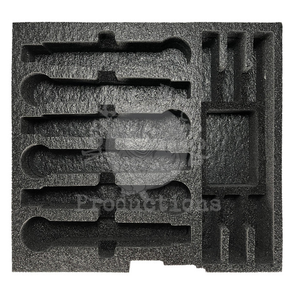 Foam Insert with PE foam for 6 wireless mics top view