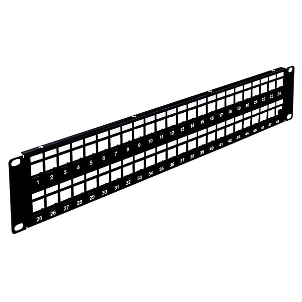 Patch Panel 48 Port Universal 2U flat panel