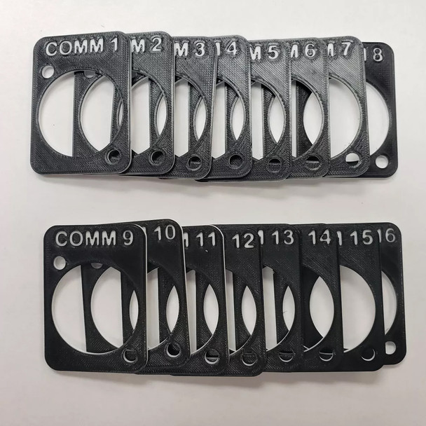 Rack Panel Labels "COMM" 1-16