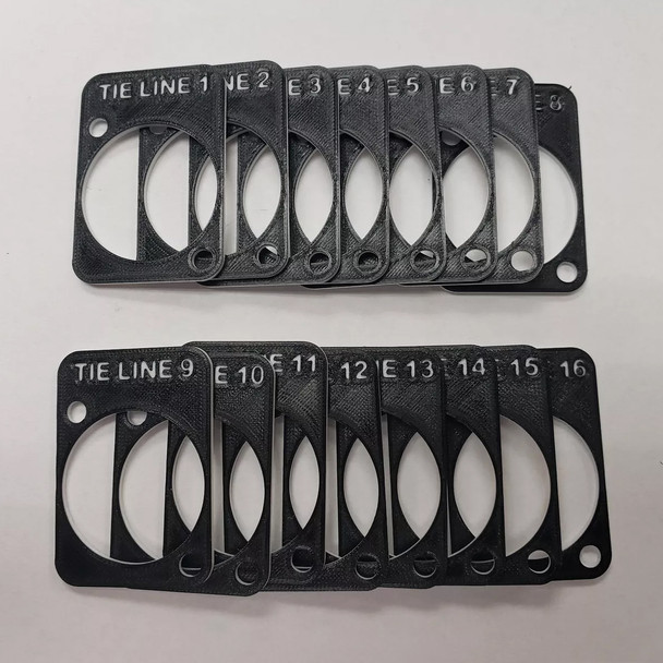 Rack Panel Labels "Tie Line" 1-16