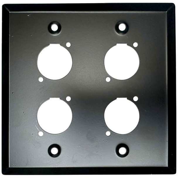 Wall Plate 2 Gang with 4 D-Size Ports, Black