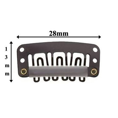 Wig Snap Clips for Wireless Mics, Dark Brown 28mm (6 pack)