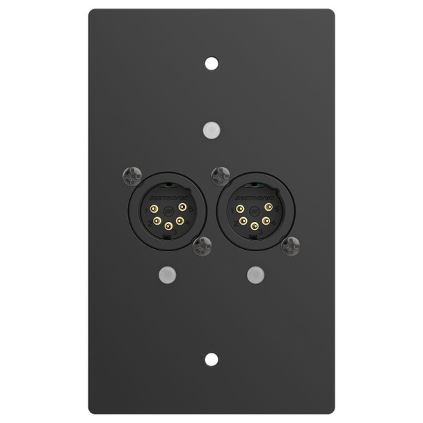 GeNetix 2-Port Wall Mount Node Male black