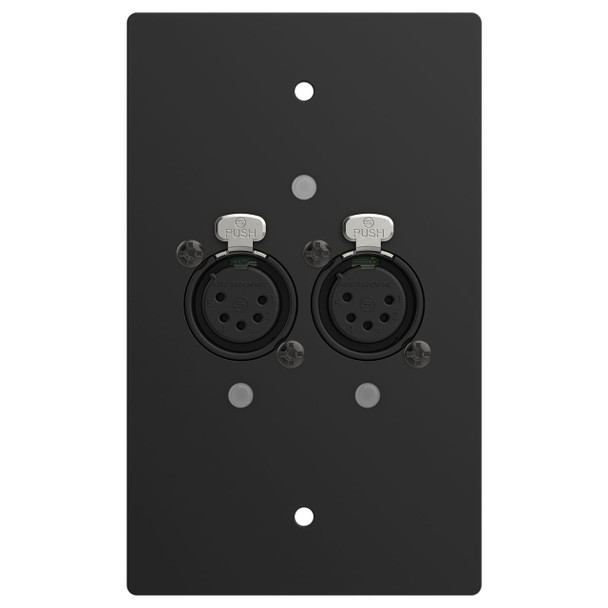 GeNetix 2-Port Wall Mount Female Node black