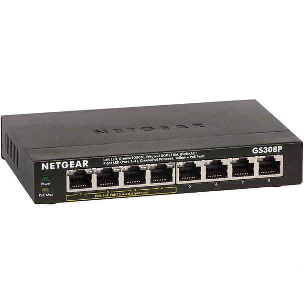 NETGEAR GS308P 8-Port front angle