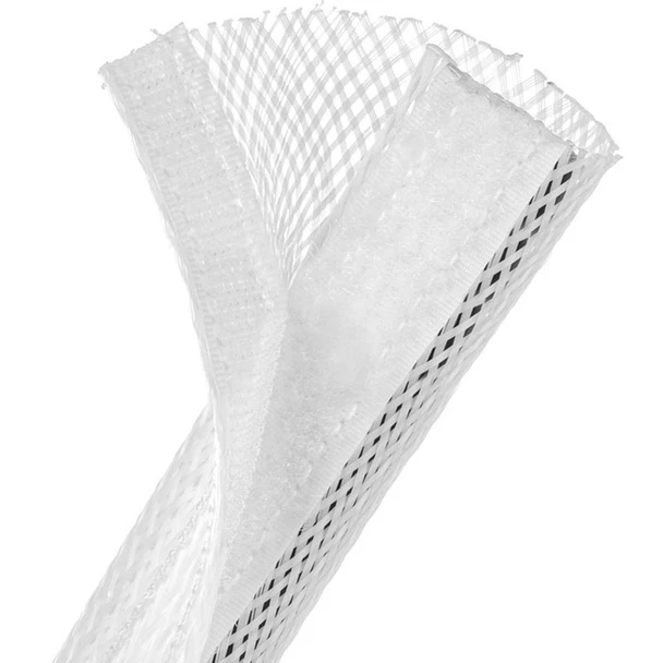 Braided Sleeve Split with Hook & Loop Closure white