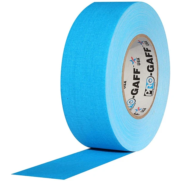 Pro Gaff Fluorescent Blue Gaffers Tape 2 wide roll