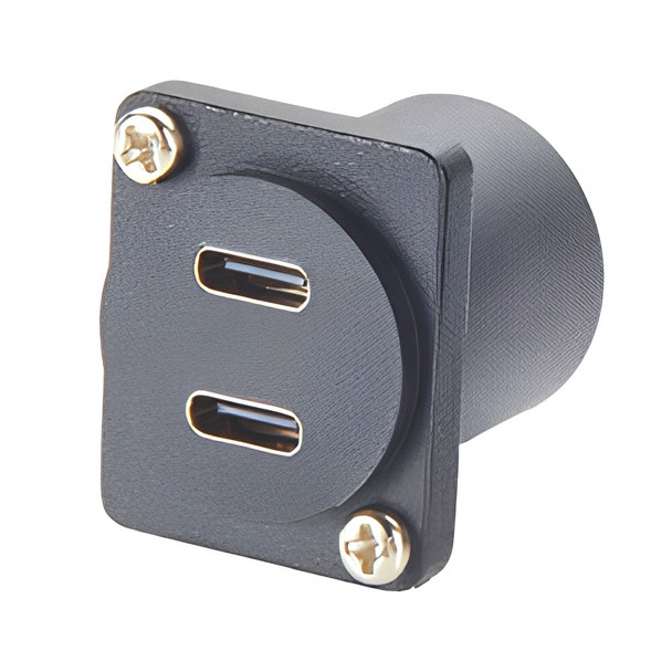 Dual USB-C Panel Mount Feedthrough