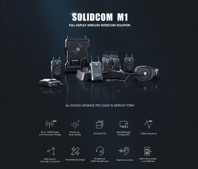 Hollyland Solidcom M1 Full-Duplex Wireless Intercom Solution (8 Beltpacks)